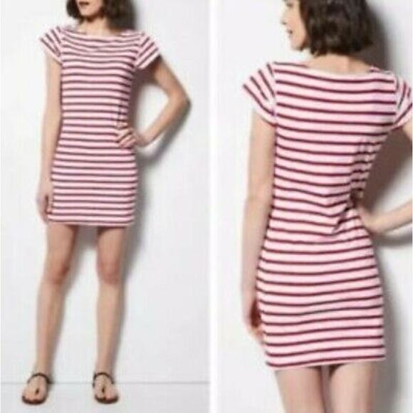 MILLY For Target Red and White Stripe T-Shirt Mini Dress Size Large casual - Picture 1 of 7